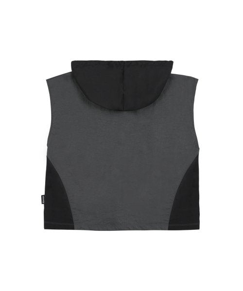 [𝐅𝐚𝐧𝐜𝐲 𝐜𝐥𝐮𝐛©] UTILITY NYLON HOODED VEST  (2 color)