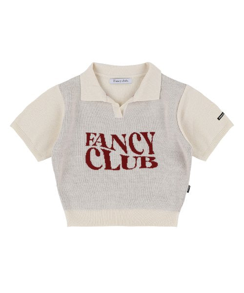 [𝐅𝐚𝐧𝐜𝐲 𝐜𝐥𝐮𝐛©] FANCY WAVE COLLAR KNIT TEE