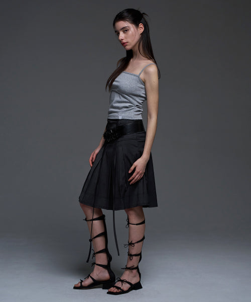 [𝐅𝐚𝐧𝐜𝐲 𝐜𝐥𝐮𝐛©] FORMAL BUTTON PLEATED MIDI SKIRT (3 color)