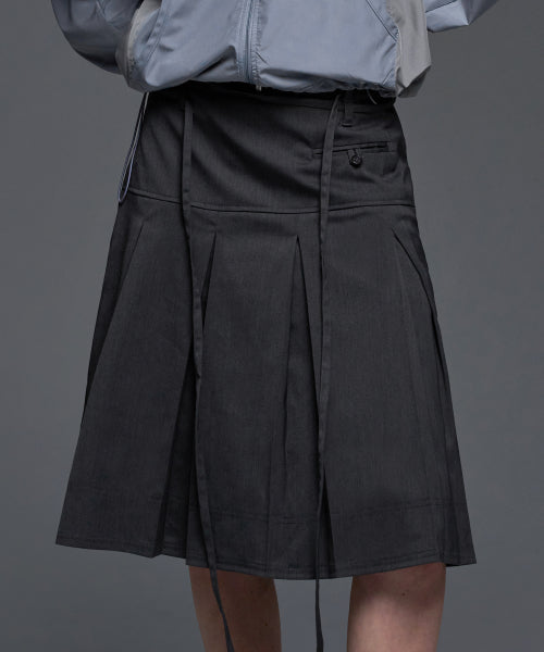 [𝐅𝐚𝐧𝐜𝐲 𝐜𝐥𝐮𝐛©] FORMAL BUTTON PLEATED MIDI SKIRT (3 color)