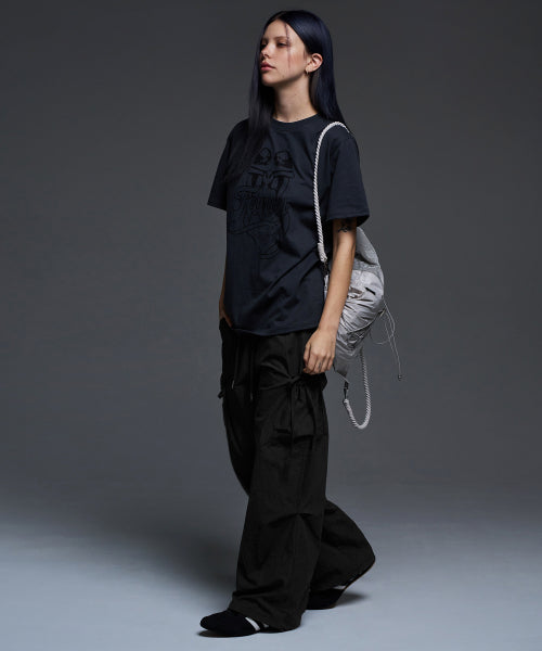 [𝐅𝐚𝐧𝐜𝐲 𝐜𝐥𝐮𝐛©] RIBBON CARGO PARACHUTE PANTS (2 color)