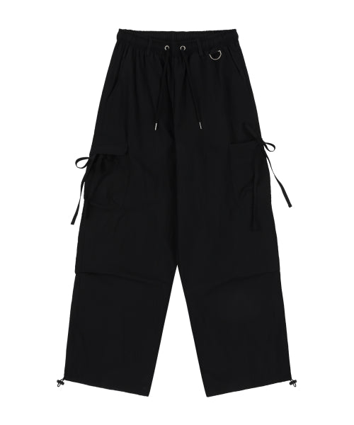 [𝐅𝐚𝐧𝐜𝐲 𝐜𝐥𝐮𝐛©] RIBBON CARGO PARACHUTE PANTS (2 color)