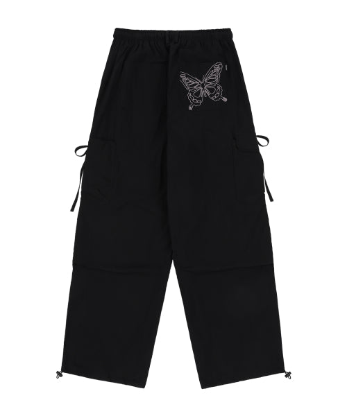 [𝐅𝐚𝐧𝐜𝐲 𝐜𝐥𝐮𝐛©] RIBBON CARGO PARACHUTE PANTS (2 color)