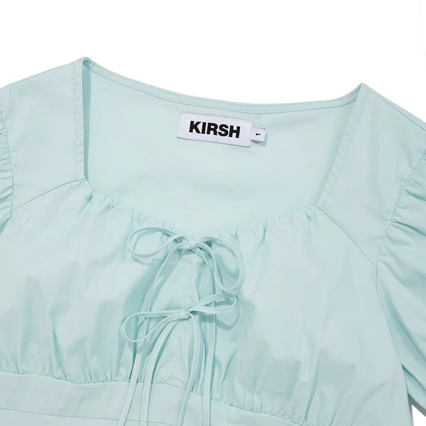 [KIRSH®] RIBBON SHIRRING SHORT SLEEVE BLOUSE (3 color)