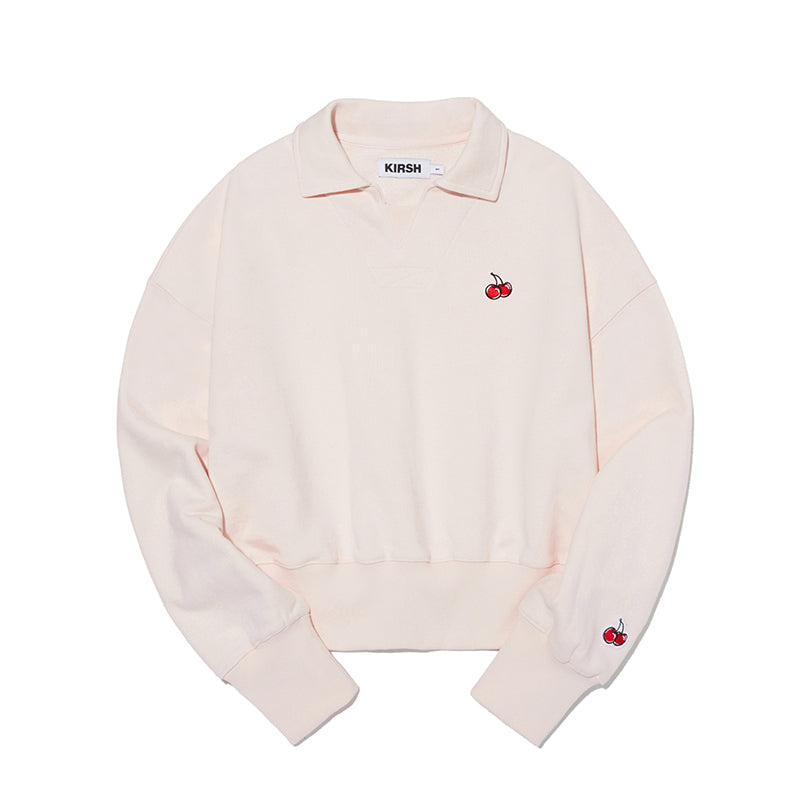 [KIRSH®] CHERRY OPEN COLLAR SWEATSHIRT (2 color)