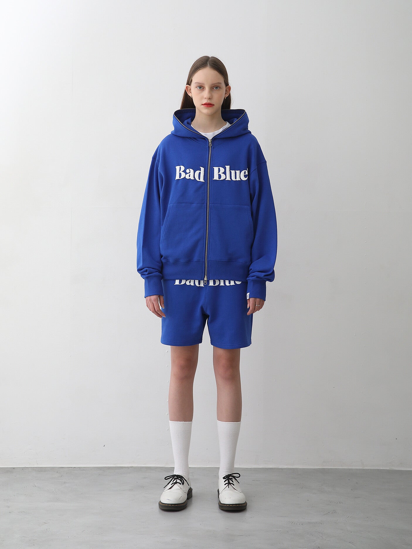 [BadBlue®] Logo Pull Zip Hoodie (2 color)