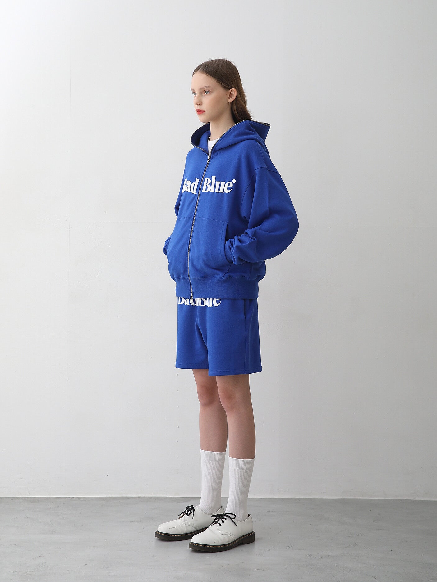 [BadBlue®] Logo Pull Zip Hoodie (2 color)