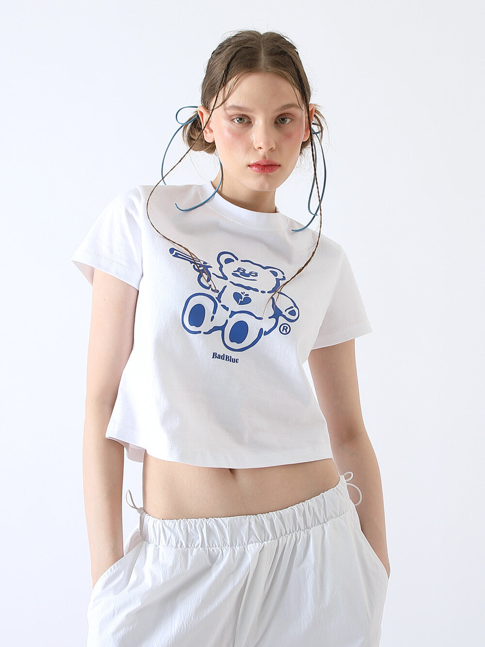 [BadBlue®] BadBear Crop Tee (2 color)