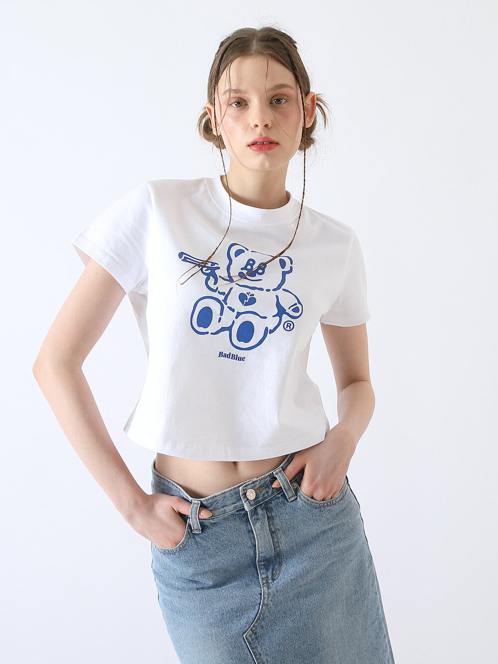 [BadBlue®] BadBear Crop Tee (2 color)