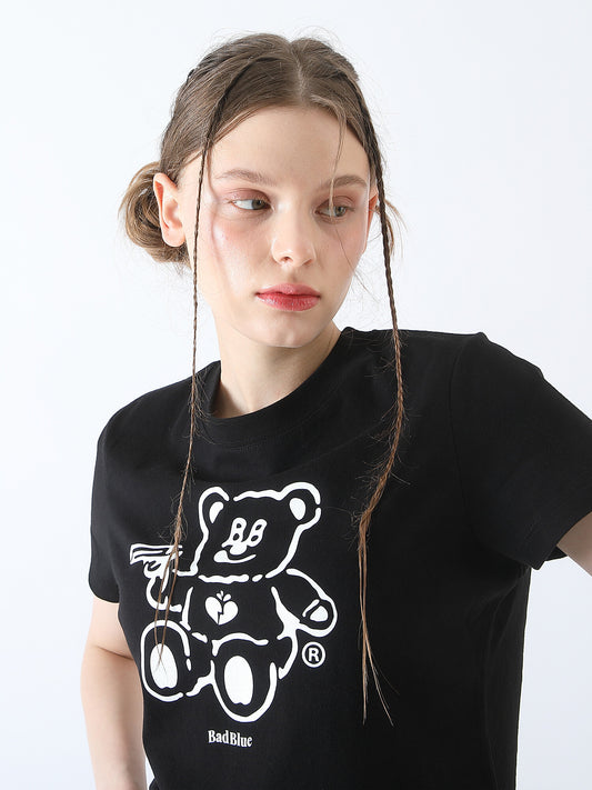 [BadBlue®] BadBear Crop Tee (2 color)