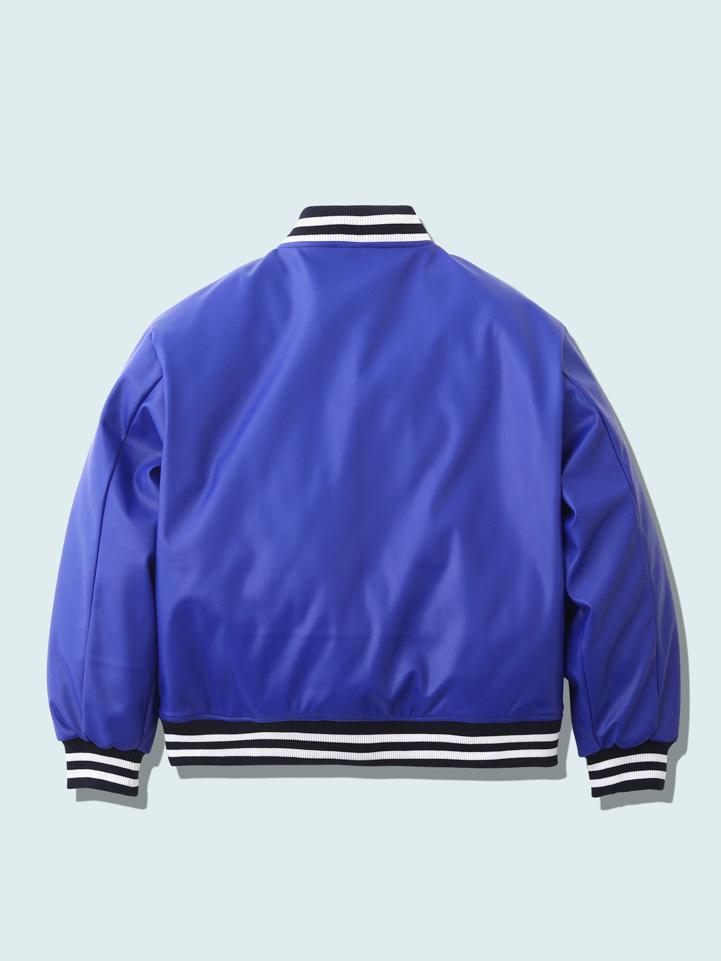 [BadBlue®]  Heart Patch Varsity Leather Jacket