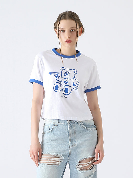 [BadBlue®] BadBear Ringer Crop Tee