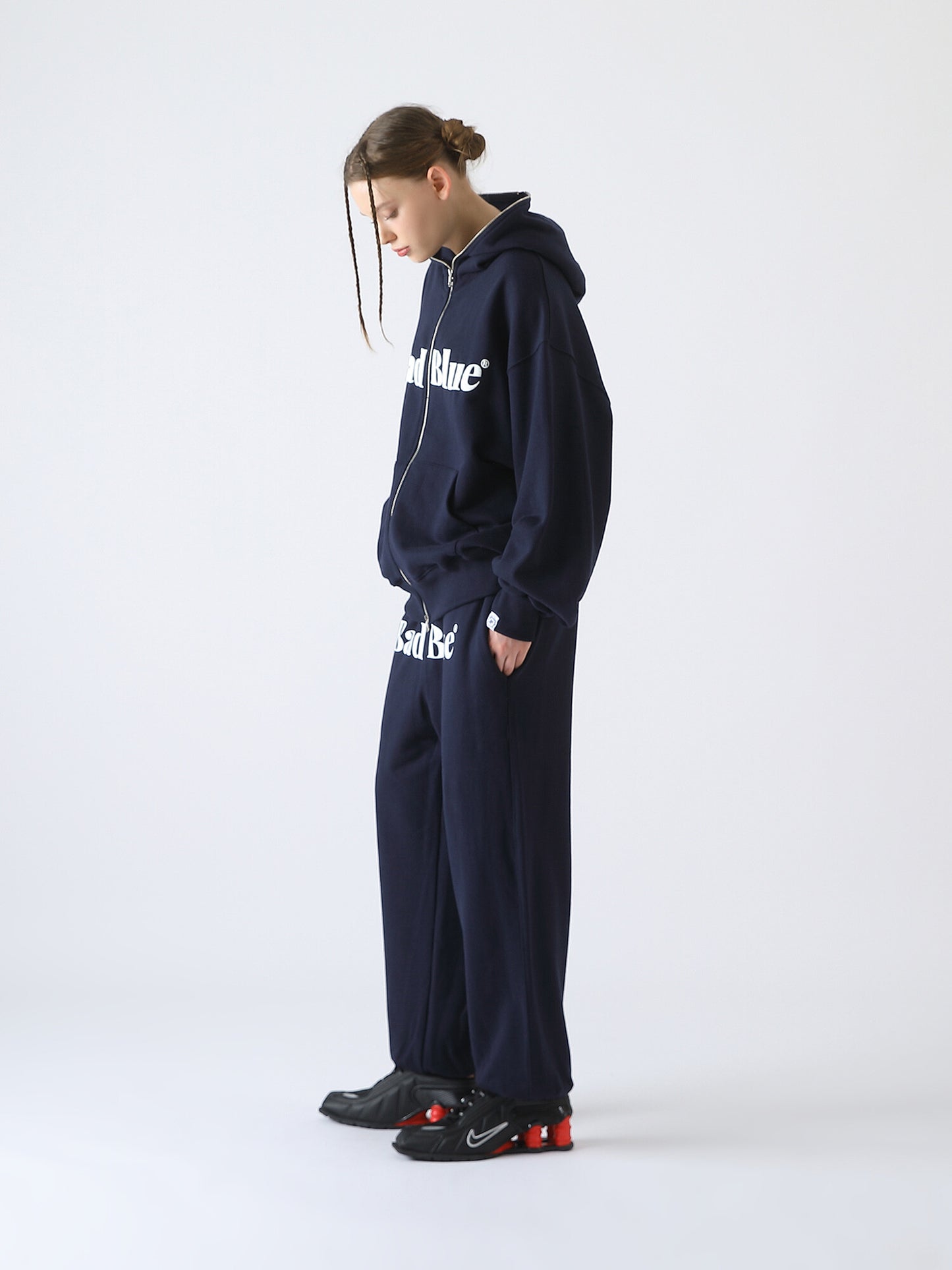 [BadBlue®] Logo Pull Zip Hoodie (2 color)