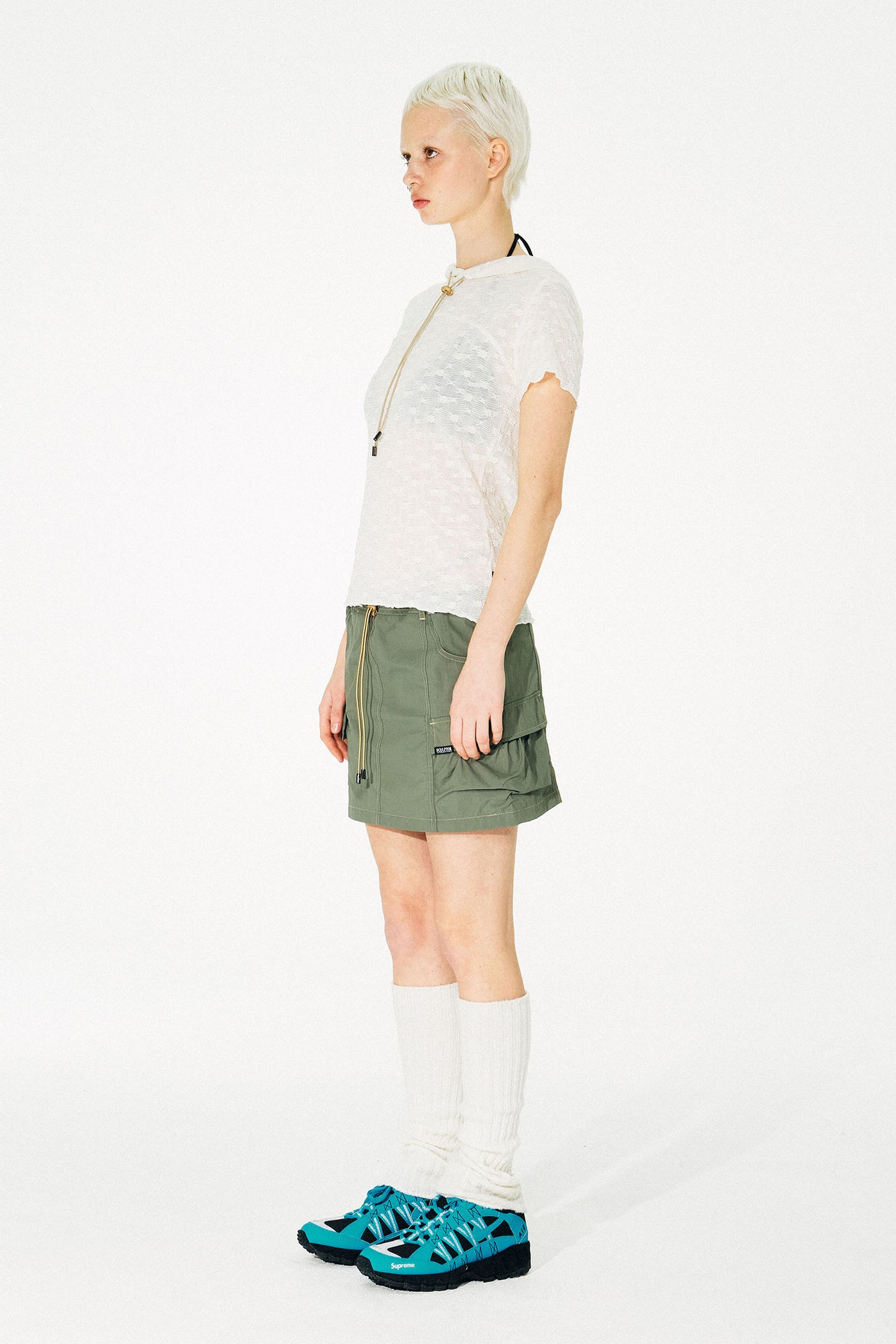 [SCULPTOR®] Parachute Mini Skirt Beige (2 color)