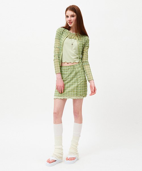 [KIRSH®] CHERRY PATTERN MESH MINI SKIRT (2 color)