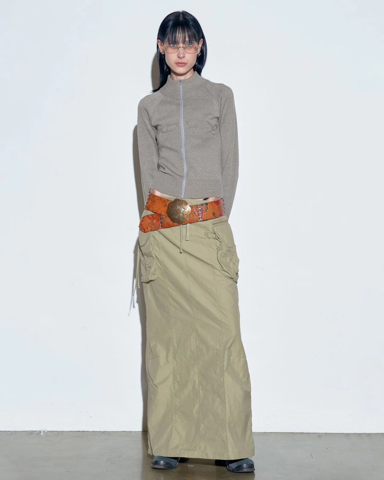 [SCULPTOR®] Parachute Cargo Maxi Skirt (2 color)