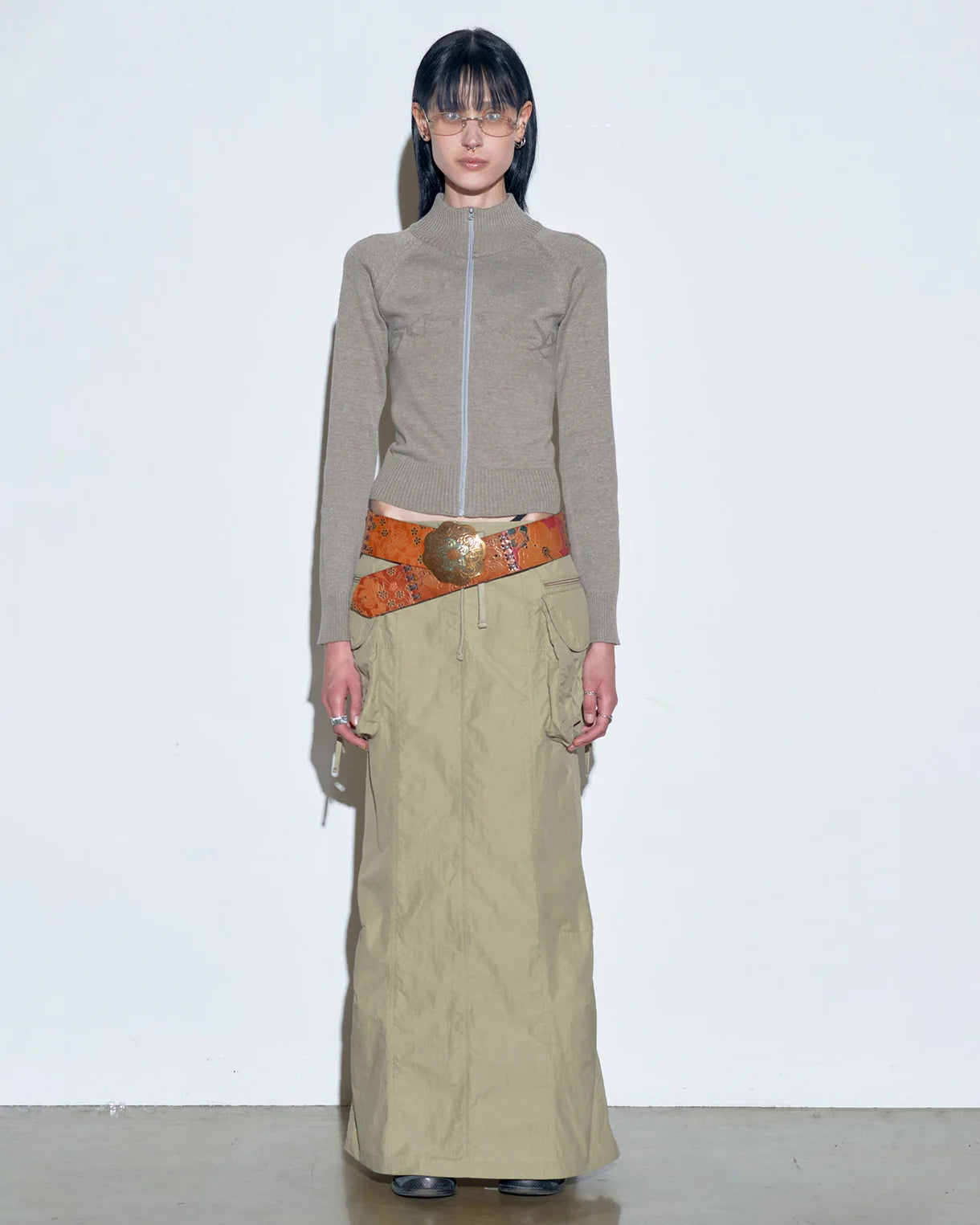 [SCULPTOR®] Parachute Cargo Maxi Skirt (2 color)