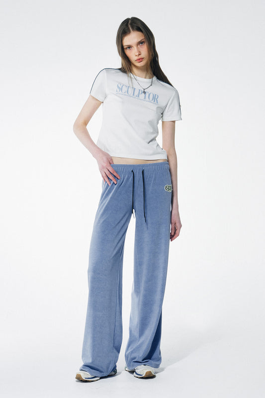 [SCULPTOR®] Classic Logo Piping Crop Top  (3 color)