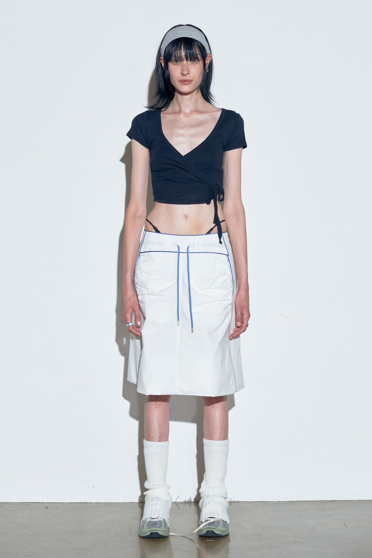 [SCULPTOR®] Shirring Lowrise Midi Skirt (2 color)